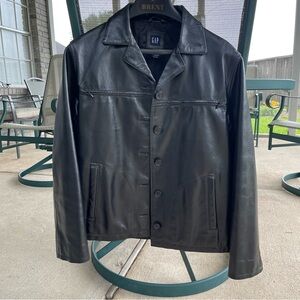 Gap black leather jacket